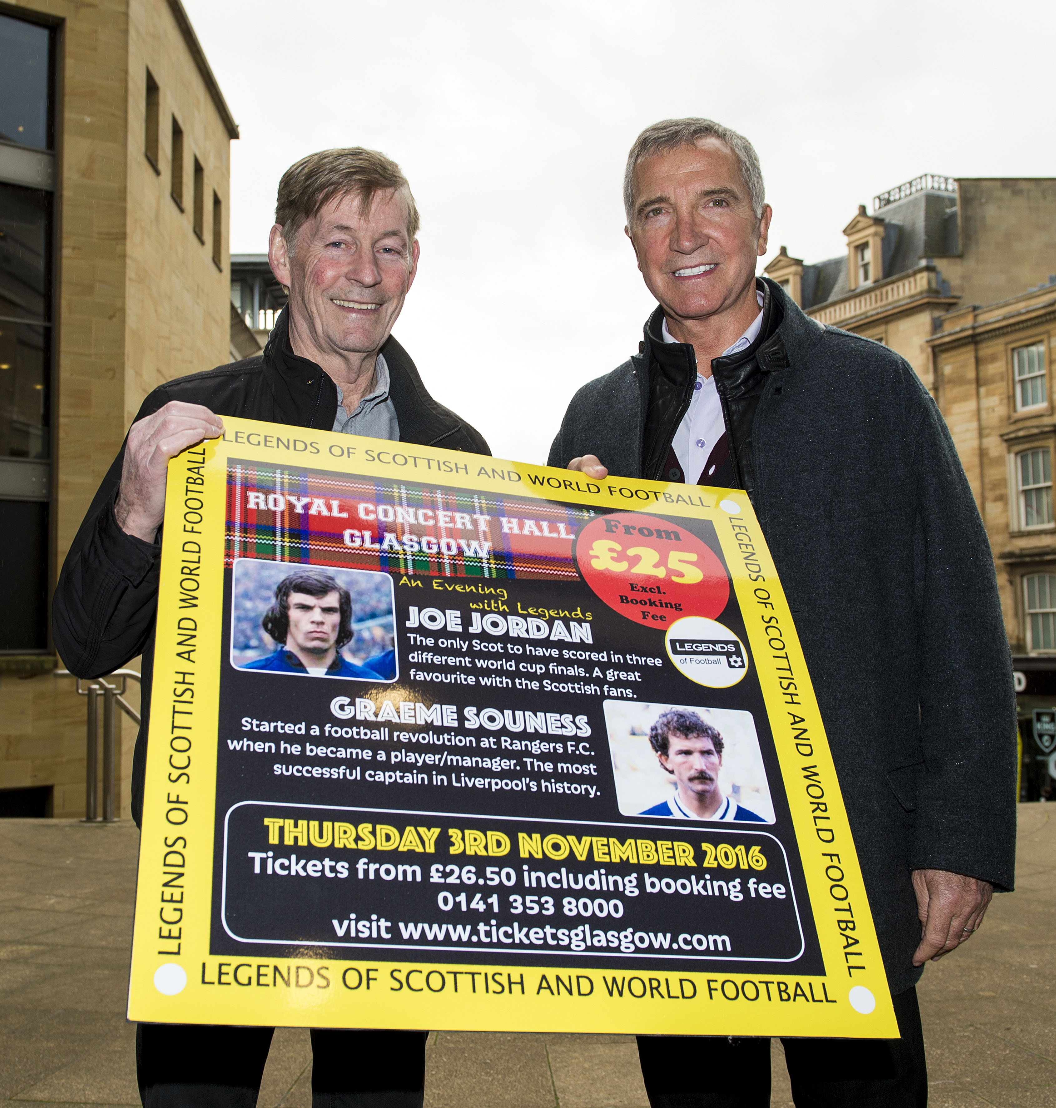24/10/16 ROYAL CONCERT HALL - GLASGOW Jim McCalliog (left) and Graeme Souness were on hand to promote the inaugural Legends of Football event.