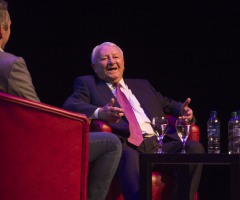 07/01/17 ARMADILLO - GLASGOW Former Celtic and Scotland player Tommy Docherty speaks at the Legends of Football event at the Armadillo